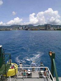 photo looking back at Honolulu